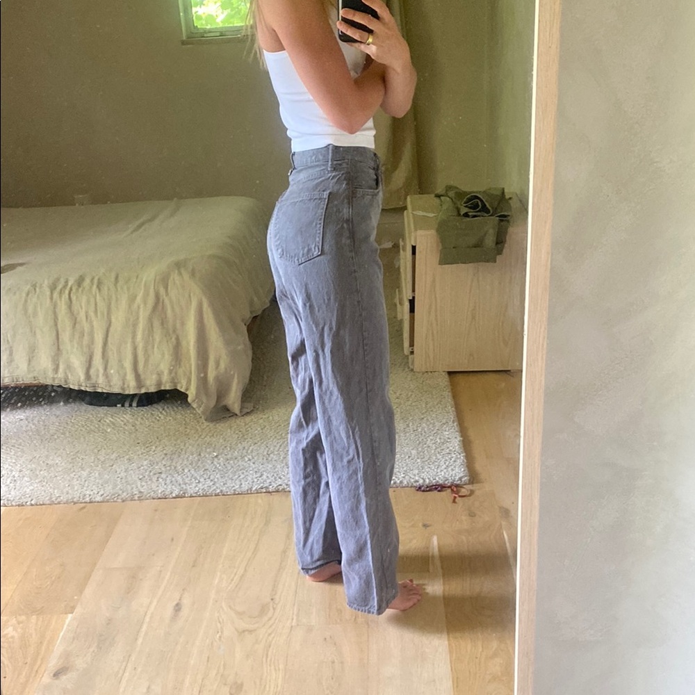 Gray Green Denim Jeans